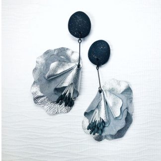 Silver Camellia Petal Stud Drop Earrings | Erika Harder Jewellery